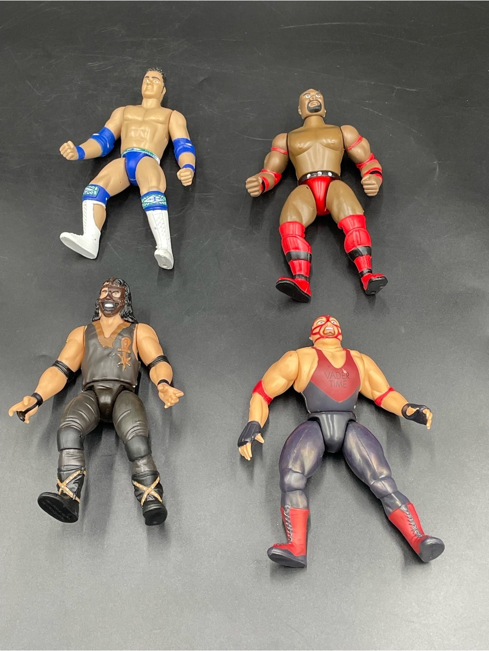 Vintage 1997 WWF Jakks Figures Lot 4 Mankind Vader Shamrock Faarooq